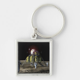 月2への新しい宇宙船の芸術家の演出 キーホルダー