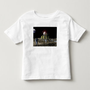 月2への新しい宇宙船の芸術家の演出 トドラーTシャツ