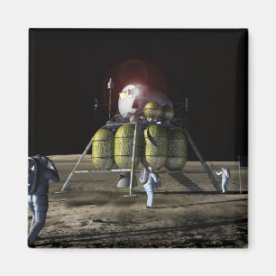 月2への新しい宇宙船の芸術家の演出 マグネット