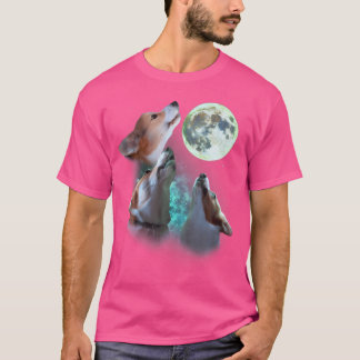 月3ウルフスウォルフParで3つのコーギスハウルおもしろいグ Tシャツ