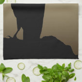 月&カラス、黒鳥キッチンタオル渡し キッチンタオル (折り畳み)