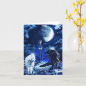 月 カード (黄色い花)