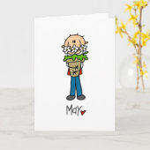 月 カード (黄色い花)