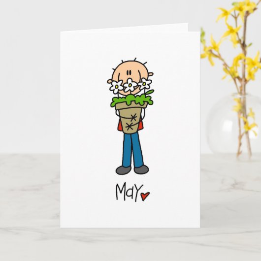 月 カード (黄色い花)