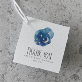 月&スターズボーイベビーシャワーありがとうメッセージカード フェイバータグ