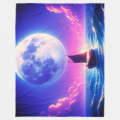 月 フリースブランケット (正面)