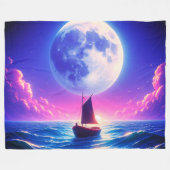 月 フリースブランケット (正面(横))