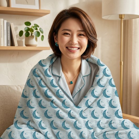 月 フリースブランケット
