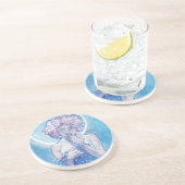 "月"ミュシャブルーサンドストーン海岸 コースター (側面)