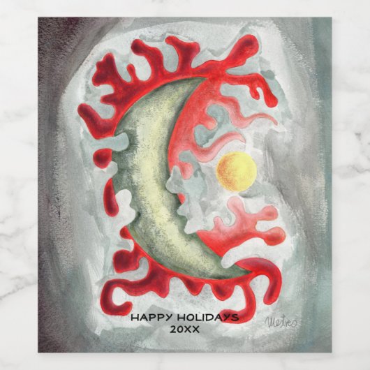 月 ワインラベル (シングルラベル)