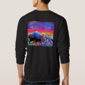 月/地球および空を走ることと走ること スウェットシャツ (裏面)