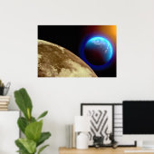 月、地球、太陽 ポスター (ホームオフィス)