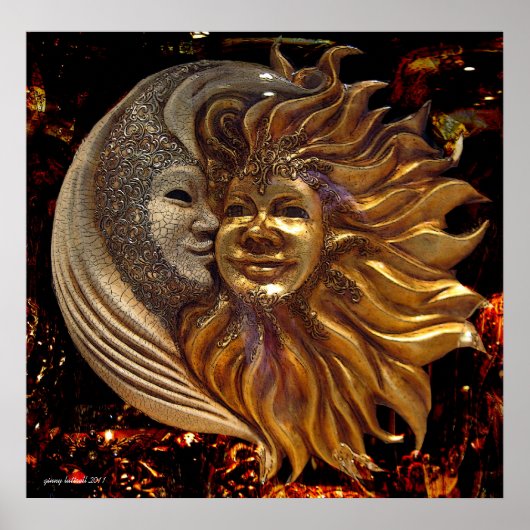 月、太陽、キスポスター ポスター (正面)