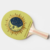 月、太陽、星、宇宙のシンボル 卓球ラケット (横)