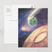 月、彗星、地球、太陽 ポストカード (正面/裏面)
