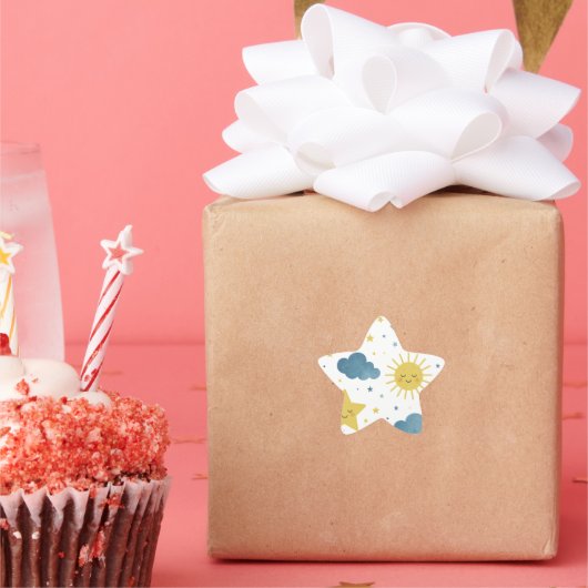 月、日、星の天の赤ちゃんシャワー 星シール (パーティー)