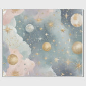 月、星などの天文学 ラッピングペーパー (フラット)
