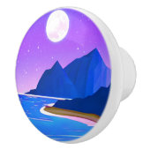 月、星の海と山の紫と青 セラミックノブ (右)