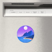 月、星の海と山の紫と青 マグネット (インサイチュ (食洗機))