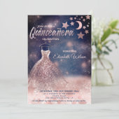 月&星バラ金ゴールド輝くドレス天空 招待状 (スタンド正面)