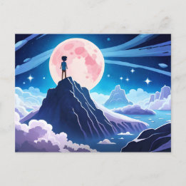 月、星、銀河系 – 人生は夢にすぎない ポストカード