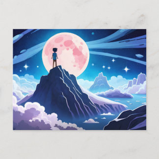 月、星、銀河系 – 人生は夢にすぎない ポストカード