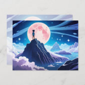 月、星、銀河系 – 人生は夢にすぎない ポストカード (正面/裏面)