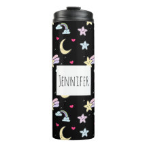 月、星、雲の模様（黒）