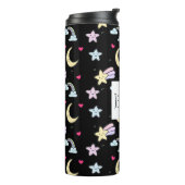 月、星、雲の模様（黒） タンブラー (回転左)