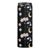 月、星、雲の模様（黒） タンブラー (裏面)