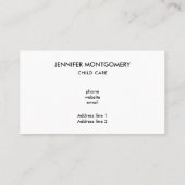 月、星、雲の模様（黒） 名刺 (裏面)