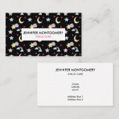月、星、雲の模様（黒） 名刺 (正面/裏面)