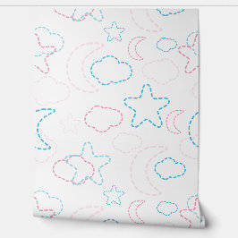 月、星、雲 壁紙