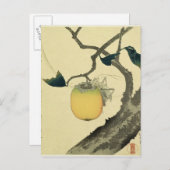 月、柿、キリギリス1807年 ポストカード (正面/裏面)