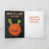 月、火星、エイリアンキッド誕生日 カード (内部)