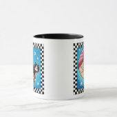 月|猫の芸術のマグで眠ったタキシード猫 マグカップ (中央)