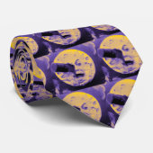 月(紫色の発泡性のけば)への旅行 ネクタイ (ロール)