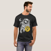 月Cに水玉模様ドットコインを届ける宇宙飛行士 Tシャツ (正面フル)