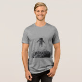 月Tシャツ宇宙飛行士 トライブレンドＴシャツ (正面全面)