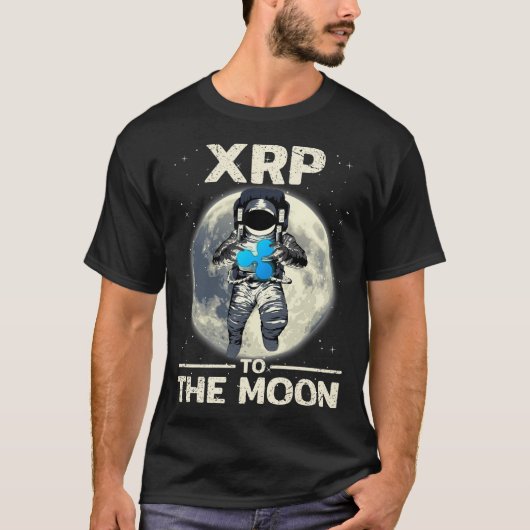 月Xrp暗号通貨にリップルXrp宇宙飛行士 Tシャツ (正面)