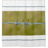 有刺鉄柵 – 白 –  シャワーカーテン (正面)
