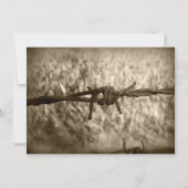 有刺鉄線の国の西部の結婚式招待状 招待状 (裏面)