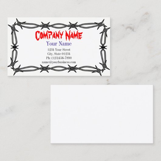 有刺鉄線の独身のなサイドビジネスカードテンプレート 名刺 (正面/裏面)