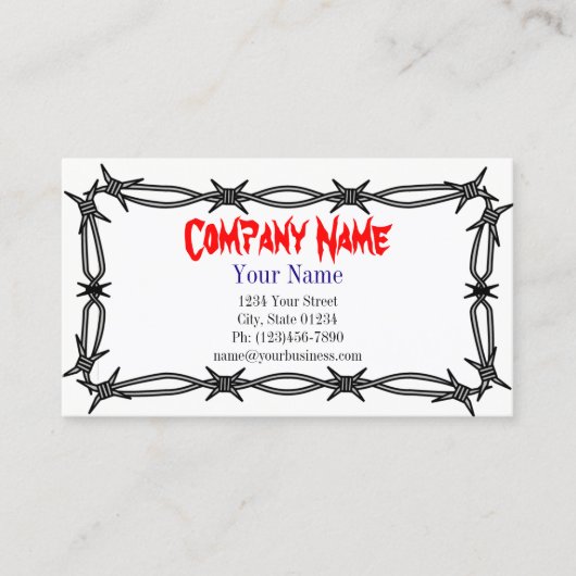 有刺鉄線の独身のなサイドビジネスカードテンプレート 名刺 (正面)