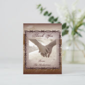 有刺鉄線の西の国の結婚式感謝していあなた ポストカード (スタンド正面)