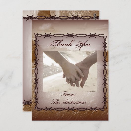 有刺鉄線の西の国の結婚式感謝していあなた ポストカード (正面/裏面)