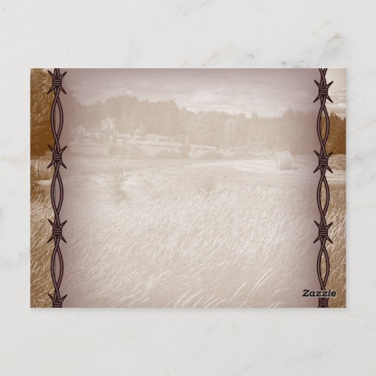 有刺鉄線の西の国の結婚式感謝していあなた ポストカード (裏面)