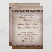 有刺鉄線の西部の結婚式のリハーサルの夕食 招待状 (正面/裏面)