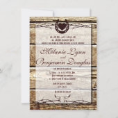 有刺鉄線の蹄鉄の素朴な結婚式招待状 招待状 (正面)