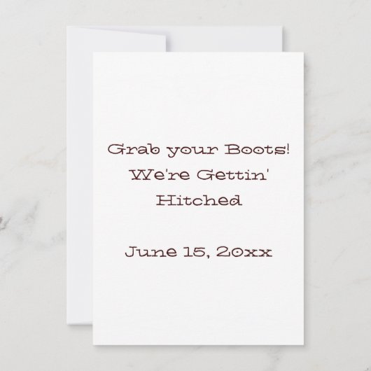 有刺鉄線の蹄鉄の西部の結婚式招待状 招待状 (裏面)